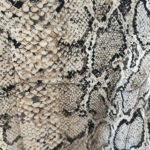 100% Silk Python Print Blouse - Picture 2 of 5